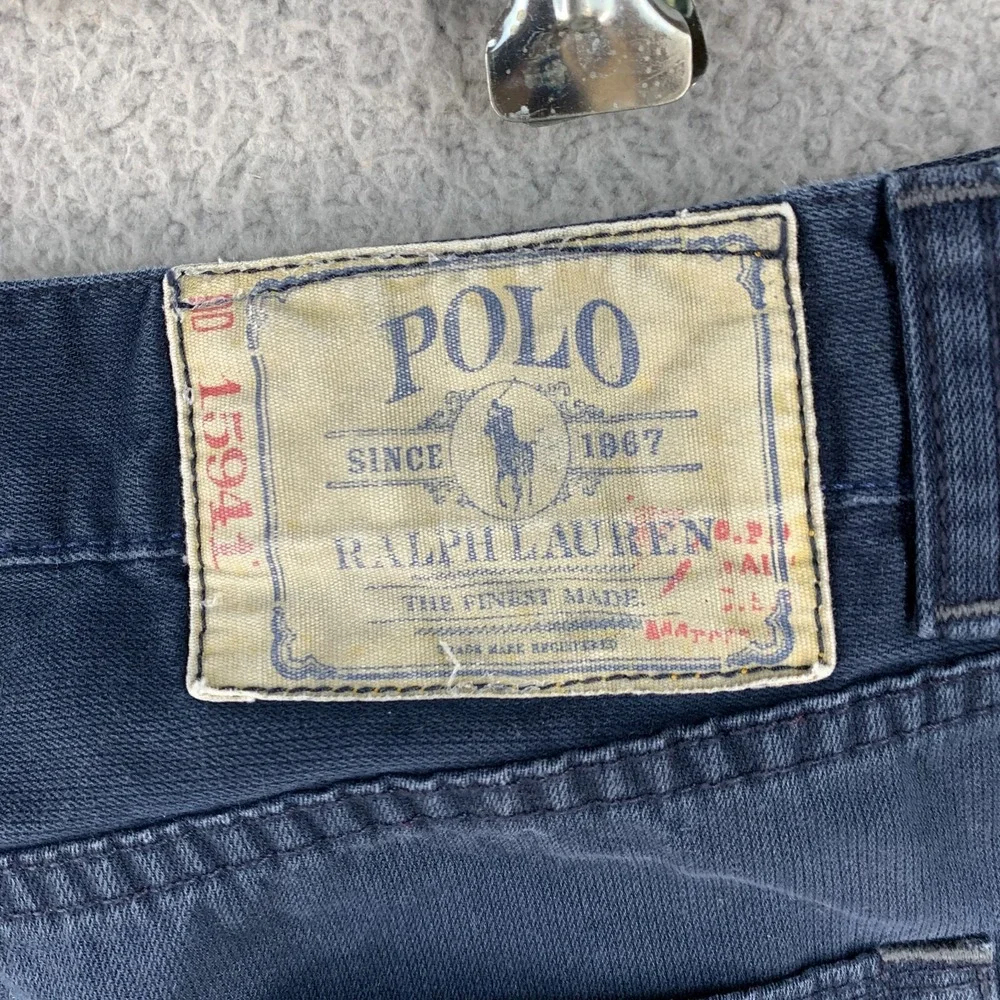 Vtg Polo Pants 38 650 Straight Navy‎ Blue Trouser Actual 37x30